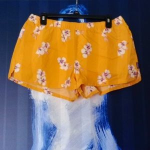 Patagonia  Mustard yellow and floral print shorts